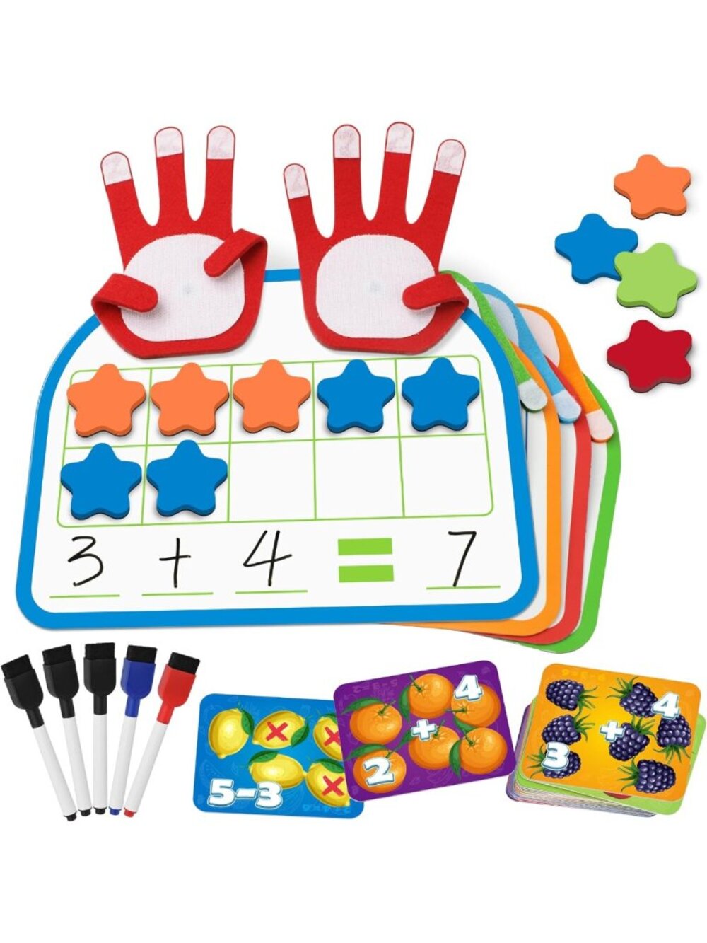 Montessori Math Manipulatives - Magnetic Counting Blocks & Dry Erase Board Toy